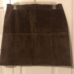 American Eagle 100% leather/suede brown mini skirt size 8